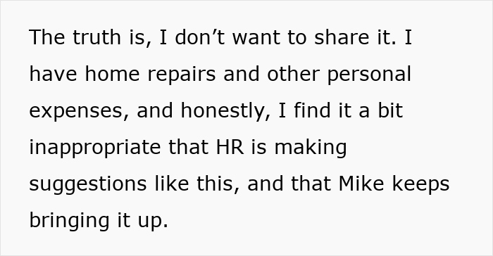 Text about a man reluctant to share a referral bonus despite landing a good job thanks to an ex-colleague.