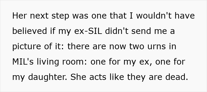 Text excerpt discussing a woman accusing her daughter's ex-husband of forcing his child to get a tattoo.