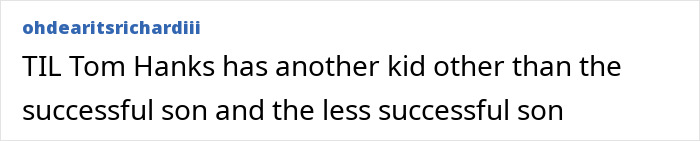 Screenshot of a social media post discussing Tom Hanks and his family, highlighting childhood confusion and violence.
