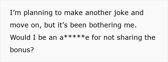 Text message discussing whether not sharing a referral bonus after landing a good job is appropriate or not.