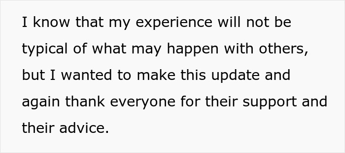 Text post expressing gratitude for support and legal advice amid concerns about a lawsuit demand and $100K claim.