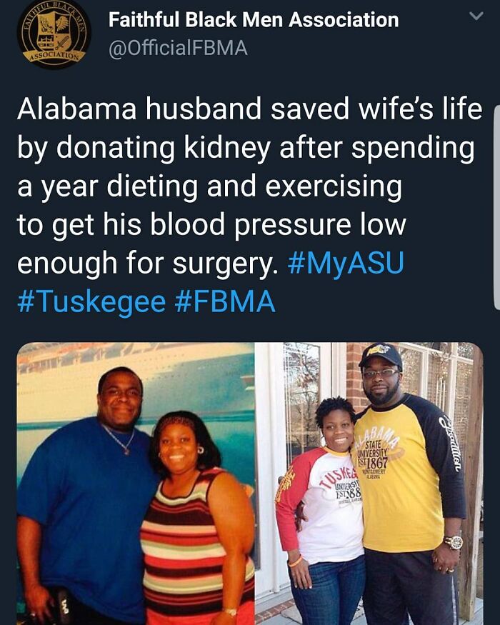 Husband saves wife’s life by donating kidney after diet and exercise, a feel-good post restoring faith in humanity.