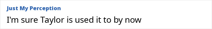 Screenshot of a social media comment reacting to a pushy influencer being rejected by Taylor Swift.