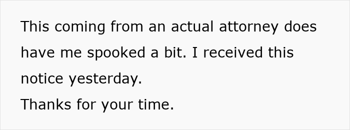 Man concerned about late girlfriend's mom suing and demanding $100K seeks legal advice after receiving attorney notice.