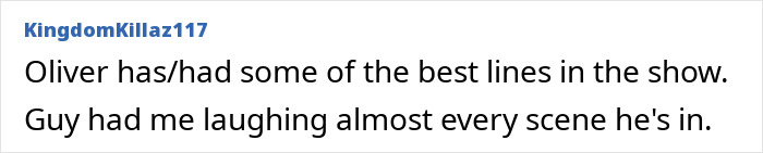 Comment about Oliver’s memorable lines and comedic performance in the show, highlighting underrated 90s actor. Comment about Oliver’s memorable lines and comedic performance in the show, highlighting underrated 90s actor.