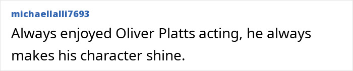 Comment praising Oliver Platt’s acting, mentioning his ability to make characters shine, related to super underrated 90s actor. Comment praising Oliver Platt’s acting, mentioning his ability to make characters shine, related to super underrated 90s actor.