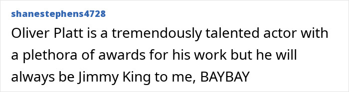 Comment mentioning Oliver Platt as a talented 90s actor recognized for his role alongside Julia Roberts. Comment mentioning Oliver Platt as a talented 90s actor recognized for his role alongside Julia Roberts.