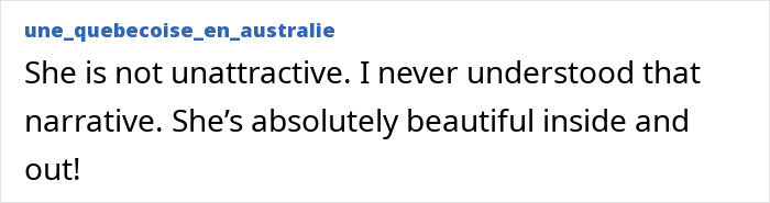 Screenshot of a comment praising a 90s star&rsquo;s beauty despite harsh remarks received while filming a fashion-icon TV show.