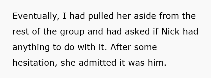 Text excerpt showing a man pulling a harmless prank on his girlfriend&rsquo;s sister that leads to panic and eventual revenge.