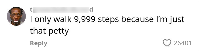 Social media comment humorously referencing Japanese walking trend and step count just below 10,000 steps. Social media comment humorously referencing Japanese walking trend and step count just below 10,000 steps.
