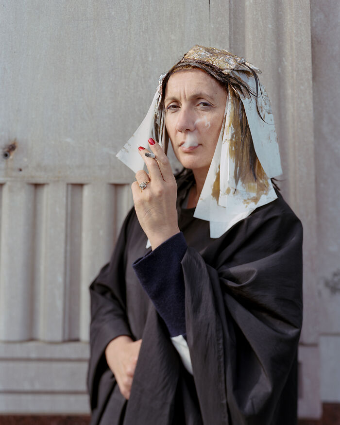 Fanda Smoking From The Series 'Salon Studie's By Pamela Connolly