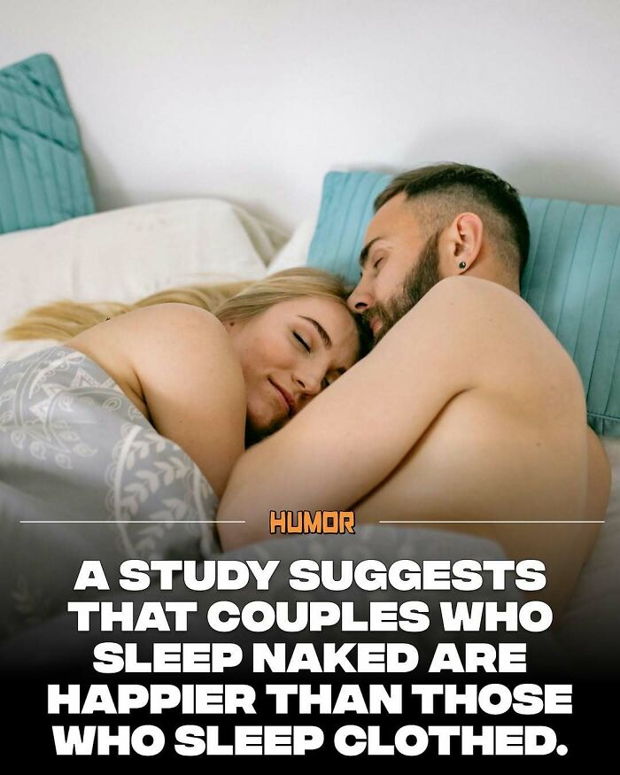 Couple sleeping naked together, illustrating interesting facts to satiate brain cravings for new knowledge.