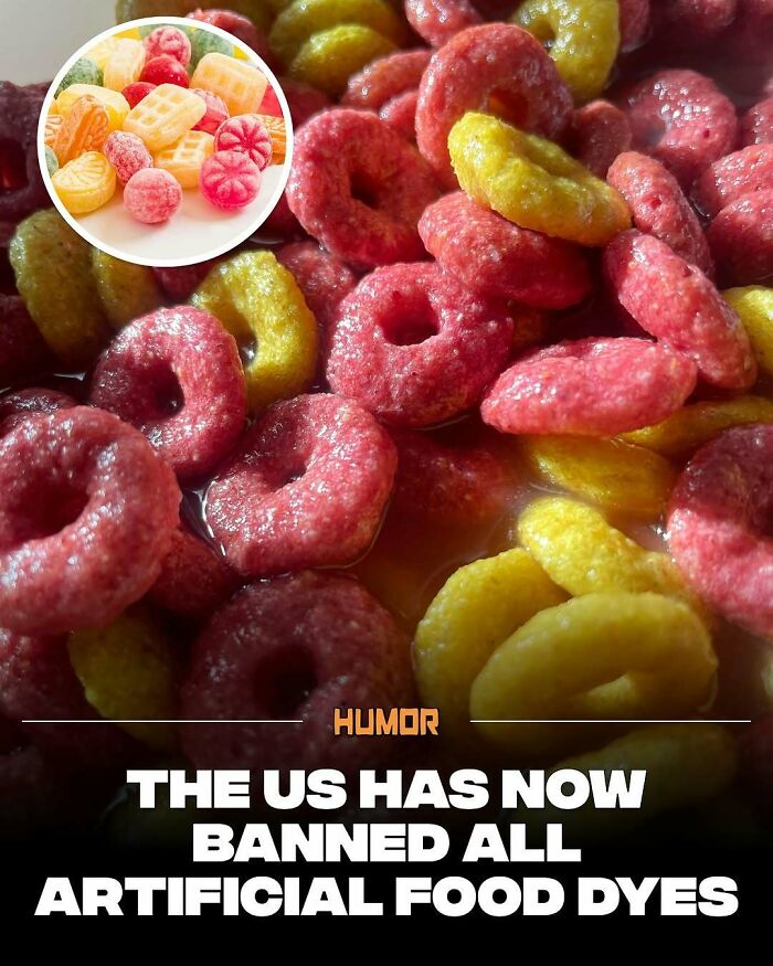 Close-up of colorful cereal rings and gummy candies illustrating facts about artificial food dyes for brain knowledge craving.