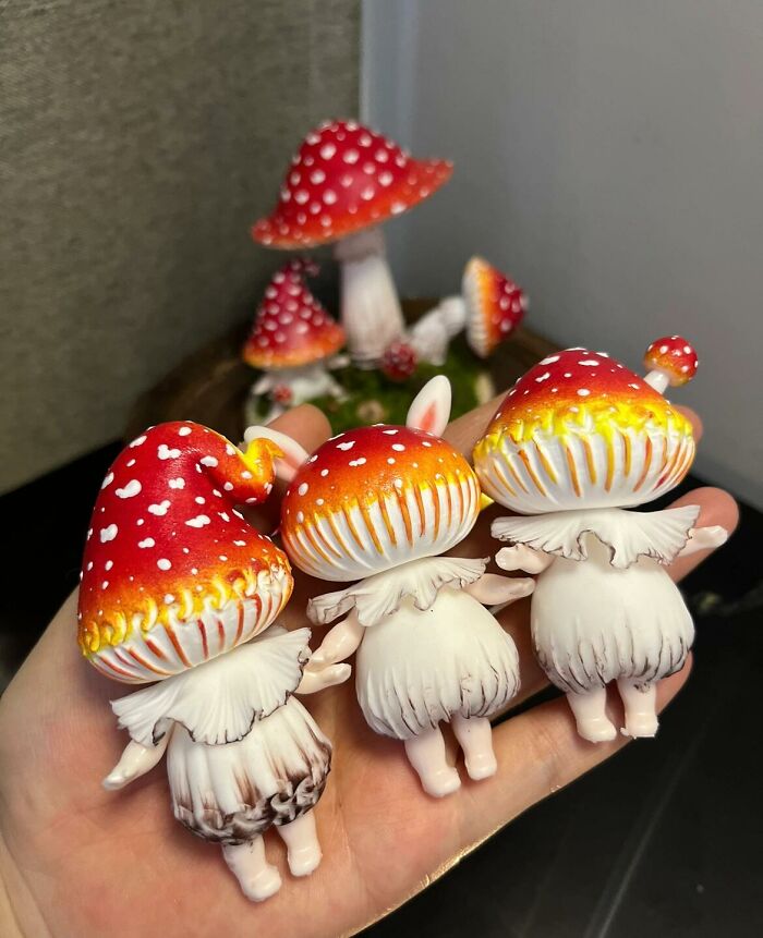 My Handmade Clay Mushroom Fridge Magnets, Perfect For Adding A Fairy Forest Vibe