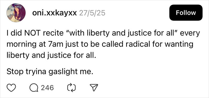 Social media meme text about liberty and justice, shared in a powerful memes collection for hilarious and eye-opening impact.