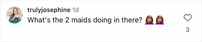 Comment on social media post questioning what two maids are doing in the background of Lauren S&aacute;nchez&rsquo;s bridal photos.