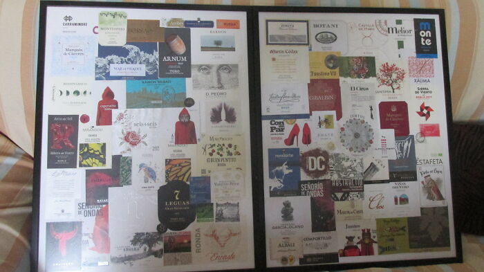 Some Of The Wine Labels From My Collection In Two Frames. The Rest (About 450 More) Are Archived In Albums