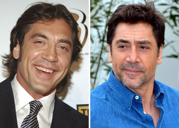 Actor sonriente en evento y actor con camisa azul mostrando sus peculiaridades únicas de celebridad.