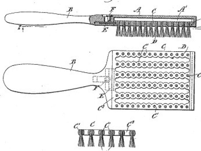 Illustration of a hairbrush invention, one of the world-changing inventions by people of color used every day.