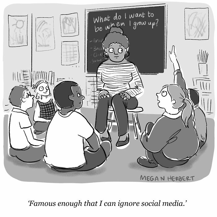 Cartoonist’s funny comic shows a teacher asking kids about their future dreams, capturing relatable childhood moments.