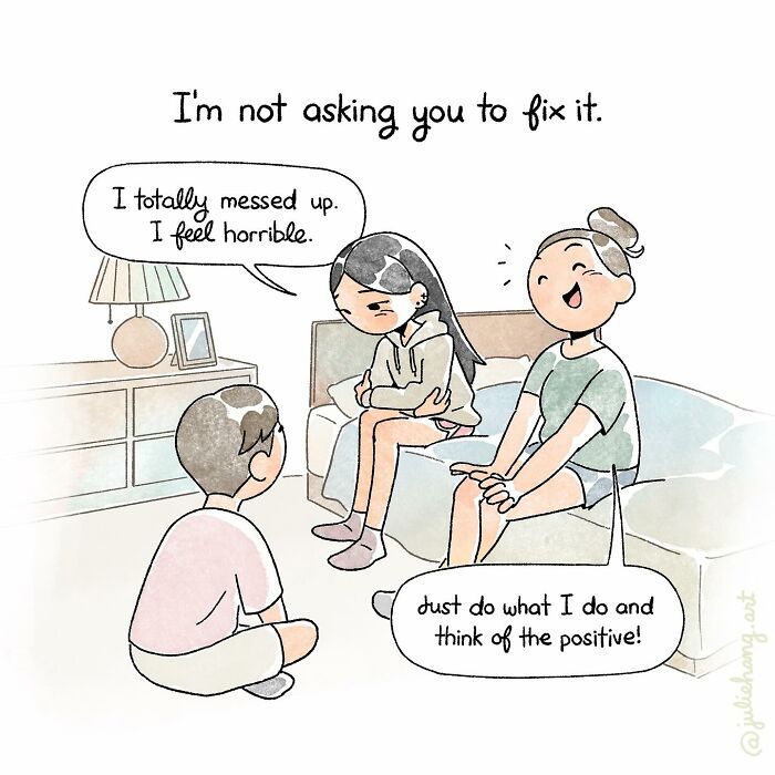 Three people in a room, one upset sharing feelings, reflecting moving stories capturing the ups and downs of life.