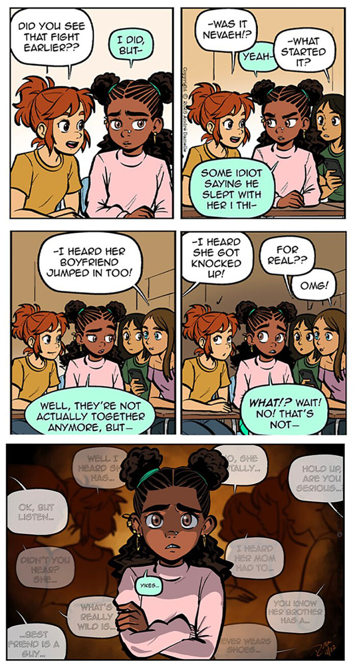 Teen relationships and friendships depicted in a heartfelt webcomic, showing emotional moments and social drama among teens.