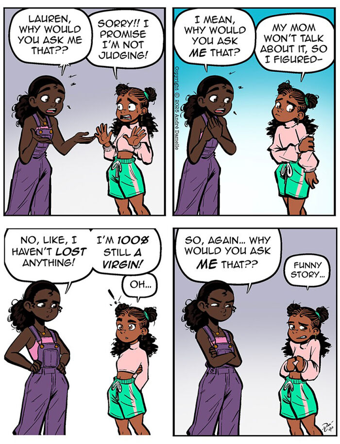 Two teens in a heartfelt webcomic discussing relationships and friendships with emotional expressions and dialogue.