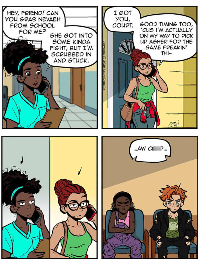 Teen relationships and friendships depicted in a heartfelt webcomic showing characters handling school and social challenges.