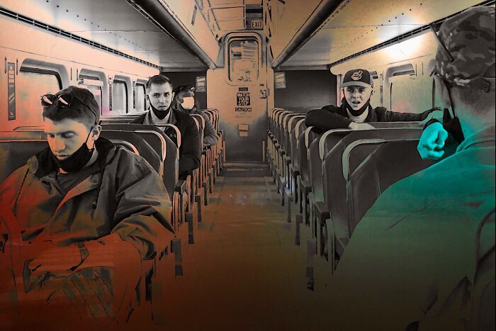 Passengers sitting on a city train captured in intimate street photos showcasing Chicago’s urban life and soul.