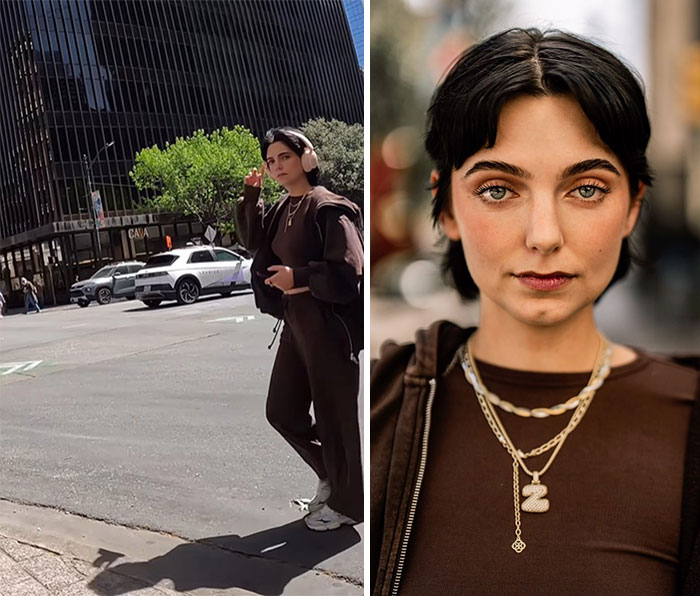 Young woman wearing headphones captured candidly outdoors before a stunning portraits photoshoot session.