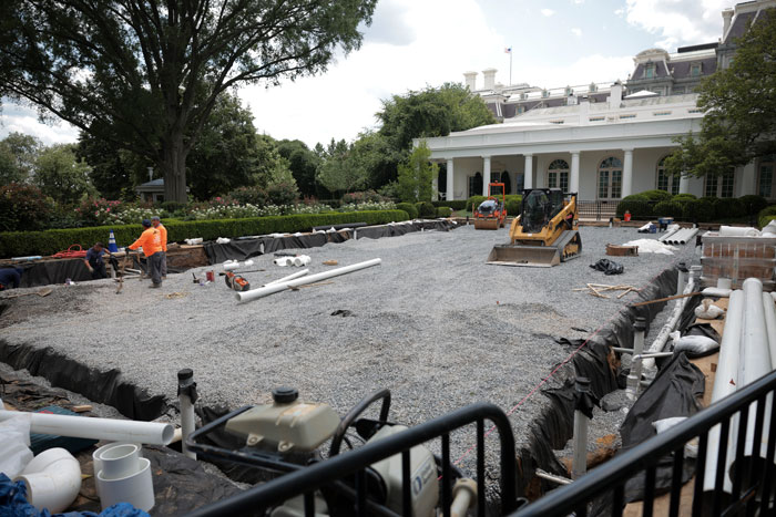 New Pics Show Rose Garden Bulldozed And Paved Over In Trump&rsquo;s White House Redesign