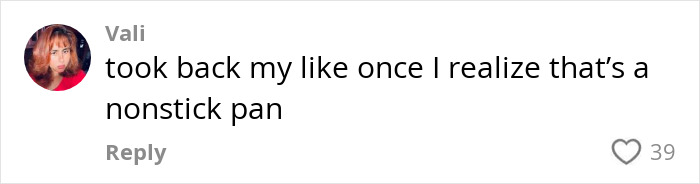 Comment on bizarre egg frying technique causing outrage, mentioning nonstick pan use. Comment on bizarre egg frying technique causing outrage, mentioning nonstick pan use.