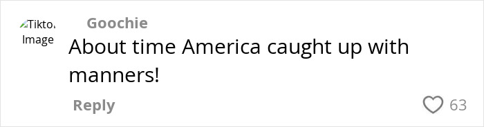 Comment on social media criticizing Americans' primitive way of eating with cutlery, caption says about time America caught up with manners