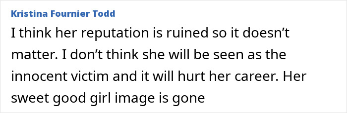 Comment by Kristina Fournier Todd discussing Blake Lively&rsquo;s reputation after Justin Baldoni's lawyer's lawsuit dismissal.