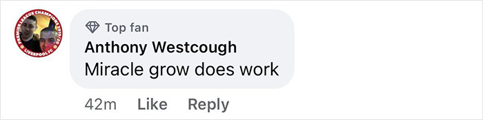 Social media comment by Anthony Westcough claiming Ozempic miracle grow does work, discussing side effects on men&rsquo;s size.