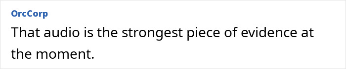 Comment on a forum screen, stating that the audio is the strongest piece of evidence related to the Air India plane crash cause.