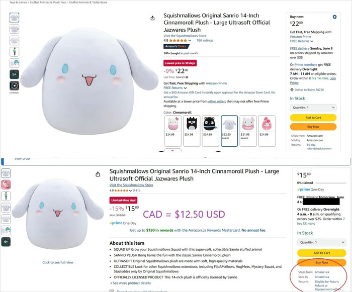 Plush toy price comparison highlighting the impact of tariffs on costs and consumer wallets.