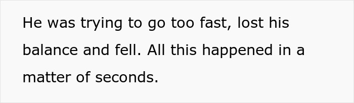Man explains playground mishap where he lost balance and fell, leading to CPS being called by concerned neighbor.