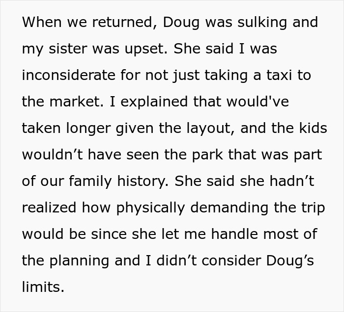 Text excerpt about family travel struggles during a bil struggles China trip, highlighting planning and physical demands.
