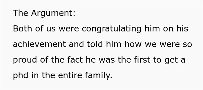 Text excerpt describing parents reflecting on their son&rsquo;s achievement amid concerns about years of neglect and family conflict.