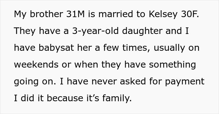 Woman refuses to babysit niece after sister-in-law’s rude comments about babysitting not being hard. Woman refuses to babysit niece after sister-in-law’s rude comments about babysitting not being hard.