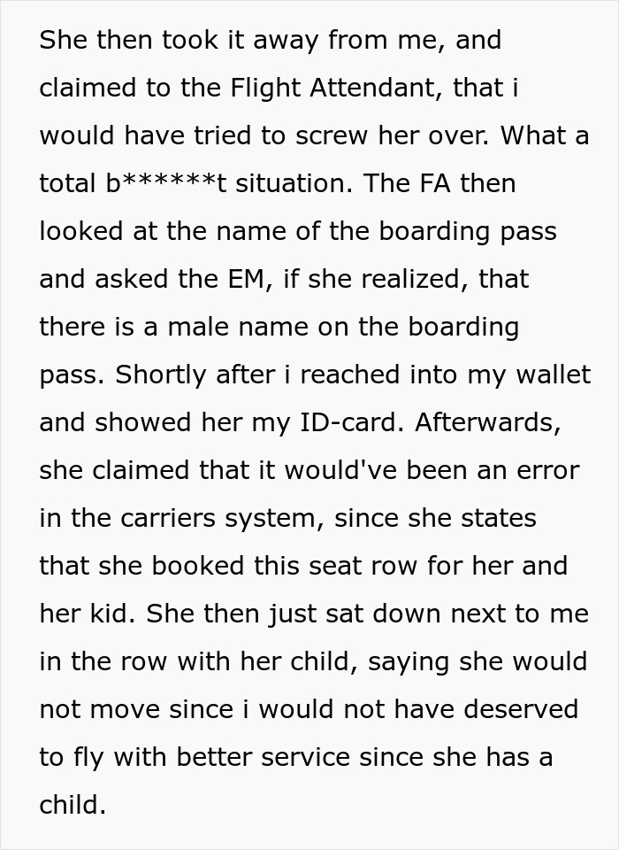 Entitled mother insists on paying upgrade, causing conflict with flight attendant over seating and service.