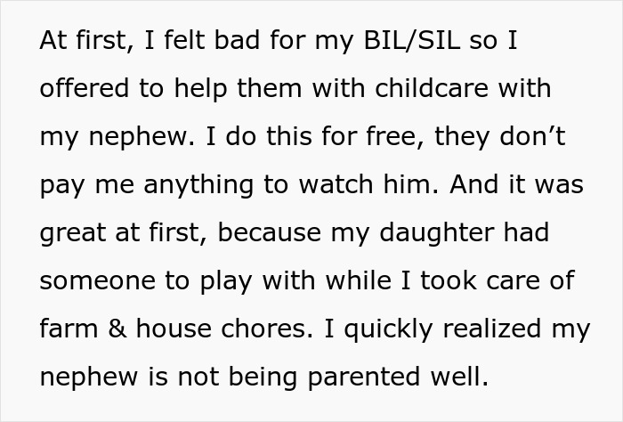 Text describing a woman offering to help her sister-in-law by babysitting her kid for free before regretting it due to chaos caused. Text describing a woman offering to help her sister-in-law by babysitting her kid for free before regretting it due to chaos caused.