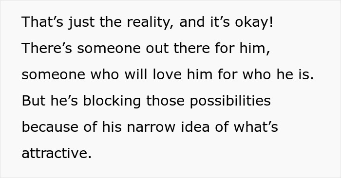 Text about a man only wanting to date influencer-like women while a friend gives him a reality check. Text about a man only wanting to date influencer-like women while a friend gives him a reality check.
