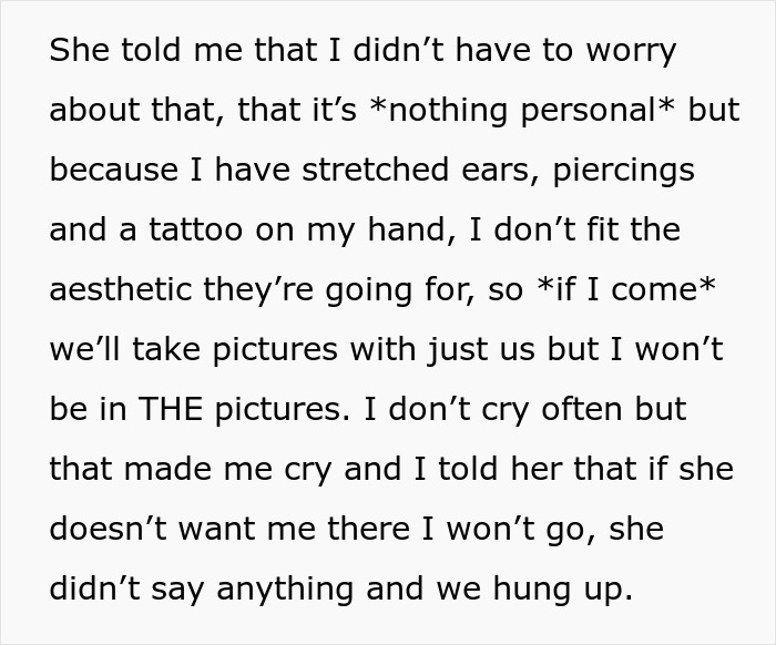 Bride's Fam Boycotts Wedding After She Plans To Exclude Bro Just Because Of His Alternative Look