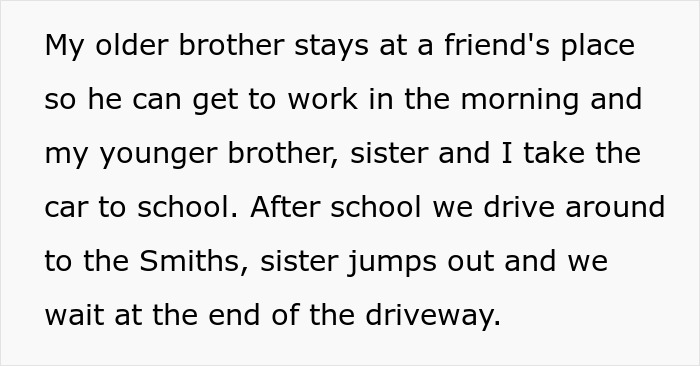 Text excerpt showing a family’s daily routine involving a babysitter and plans linked to a religious couple’s Bible-based revenge. Text excerpt showing a family’s daily routine involving a babysitter and plans linked to a religious couple’s Bible-based revenge.