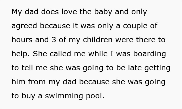 Text excerpt about babysitting arrangements during vacation-without-kids including family support and babysitter’s delay. Text excerpt about babysitting arrangements during vacation-without-kids including family support and babysitter’s delay.