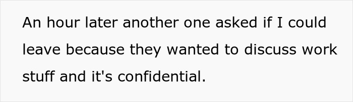 Text excerpt about a woman refusing to leave a party she planned amid boyfriend and friends demanding privacy.