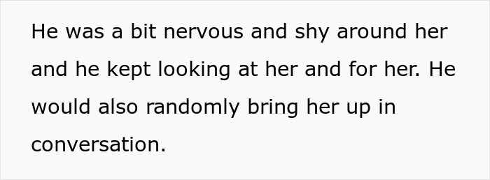 Text describing a woman finding out her fianc&eacute; has a crush on her best friend and his emotional reaction to it.