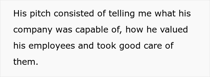 Man controlling big money projects confidently rejecting former boss who underpaid and fired his family.